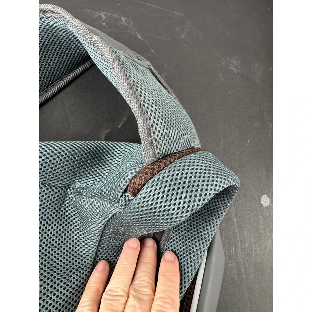 Small Pet Sling Carrier Mesh Crossbody Hands-Free Travel Bag Gray Teal